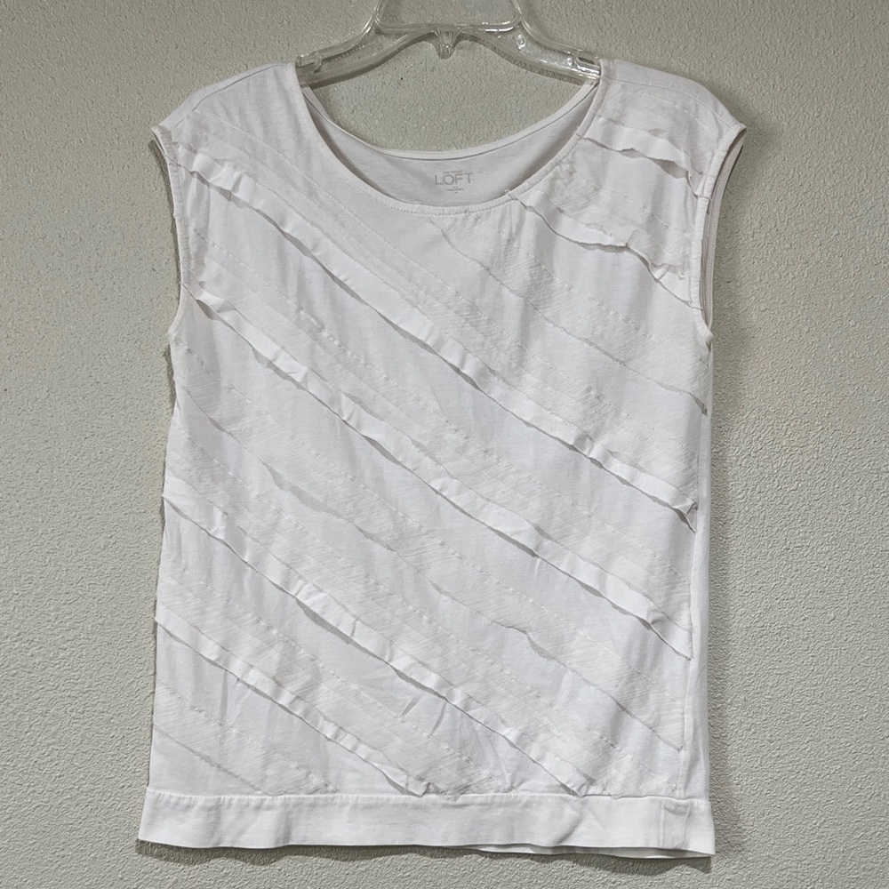 LOFT Women's Off White Layered Sleeveless Tee